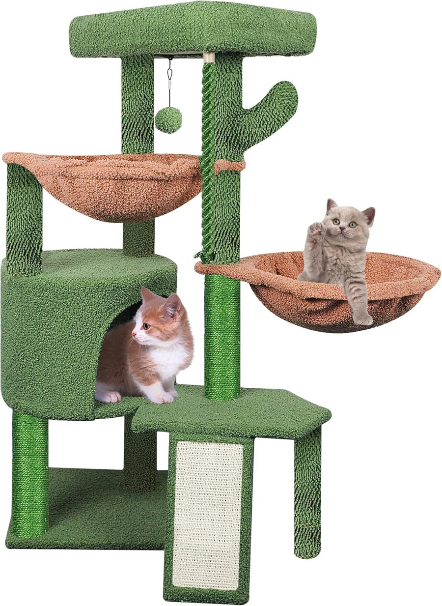 Cat Tree 95cm Climbing Tower Scratching Posts Condo Hammocks for Indoor Cats
