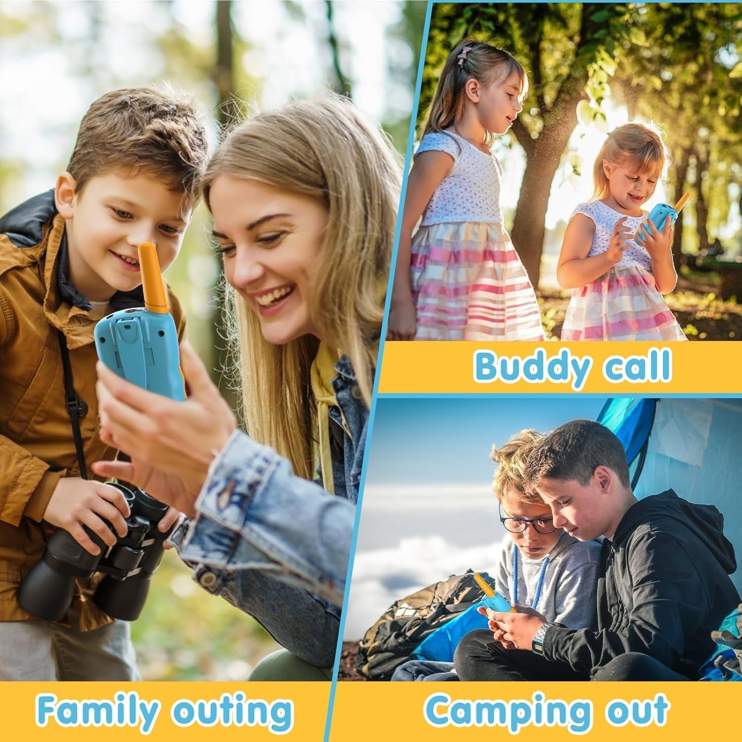Kids Walkie Talkies 2 Pack 8 Channel 3 Mile LCD Flashlight Toy