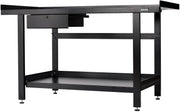 Heavy Duty 1.55m Steel Workbench with Lockable Drawer Adjustable Feet Bunker