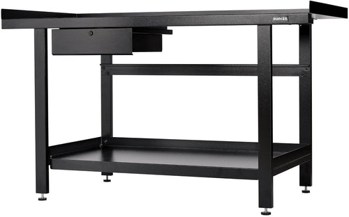 Heavy Duty 1.55m Steel Workbench with Lockable Drawer Adjustable Feet Bunker