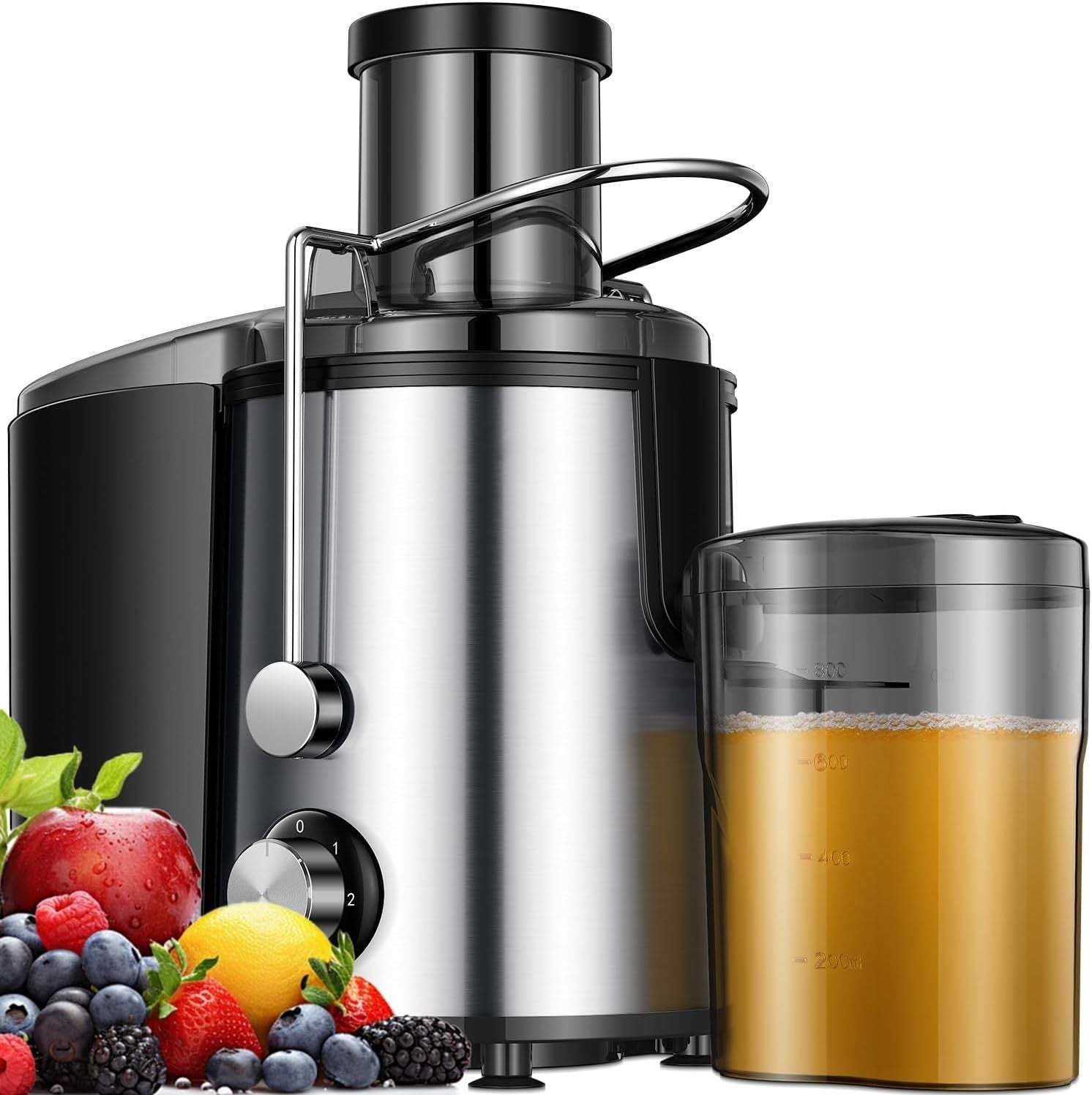 800W Centrifugal Juicer 3 Speed 3in Wide Chute High Yield Easy Clean
