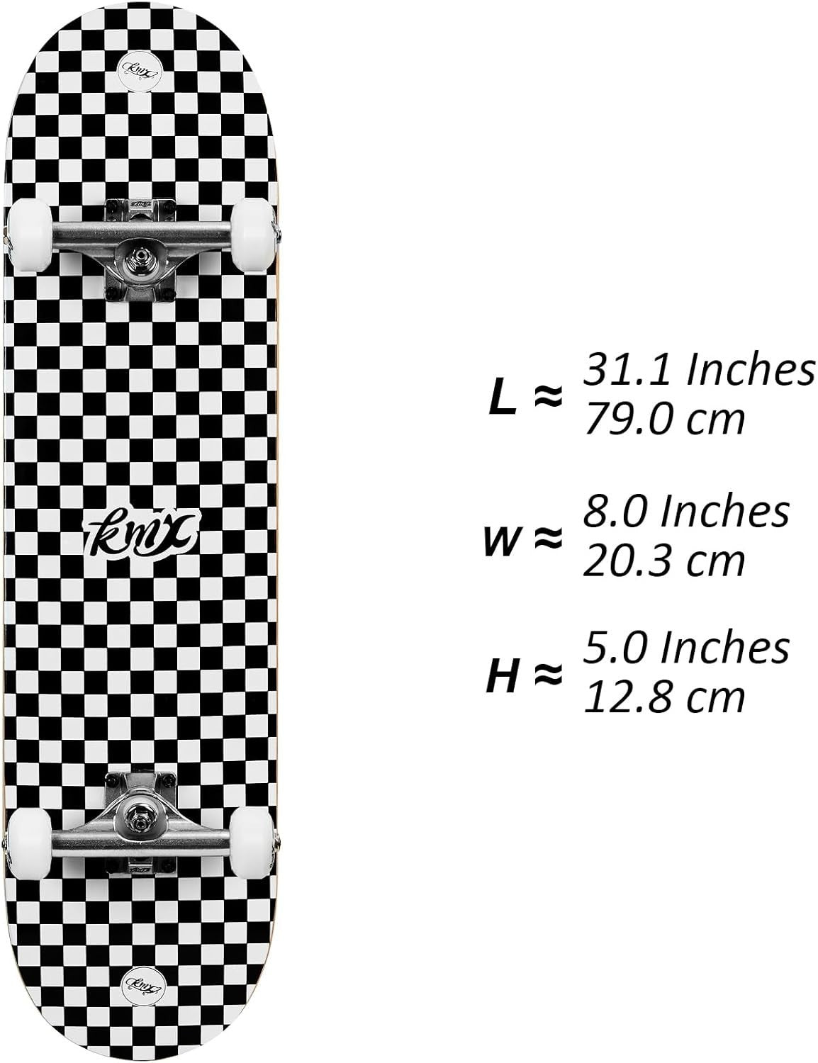 31in Complete Skateboard Canadian Maple 52mm Wheels ABEC-9 Bearings