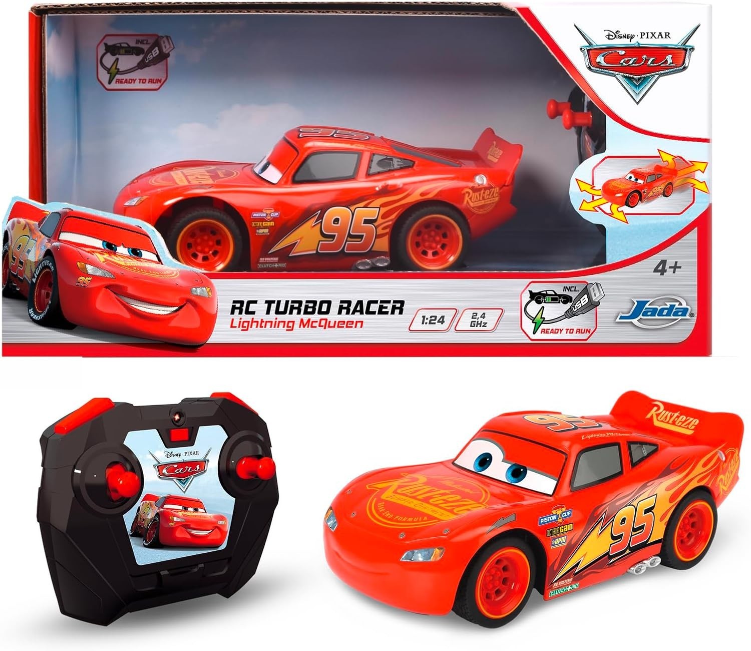 1:24 2 Channel Remote Control Car USB Rechargeable & Battery Operated