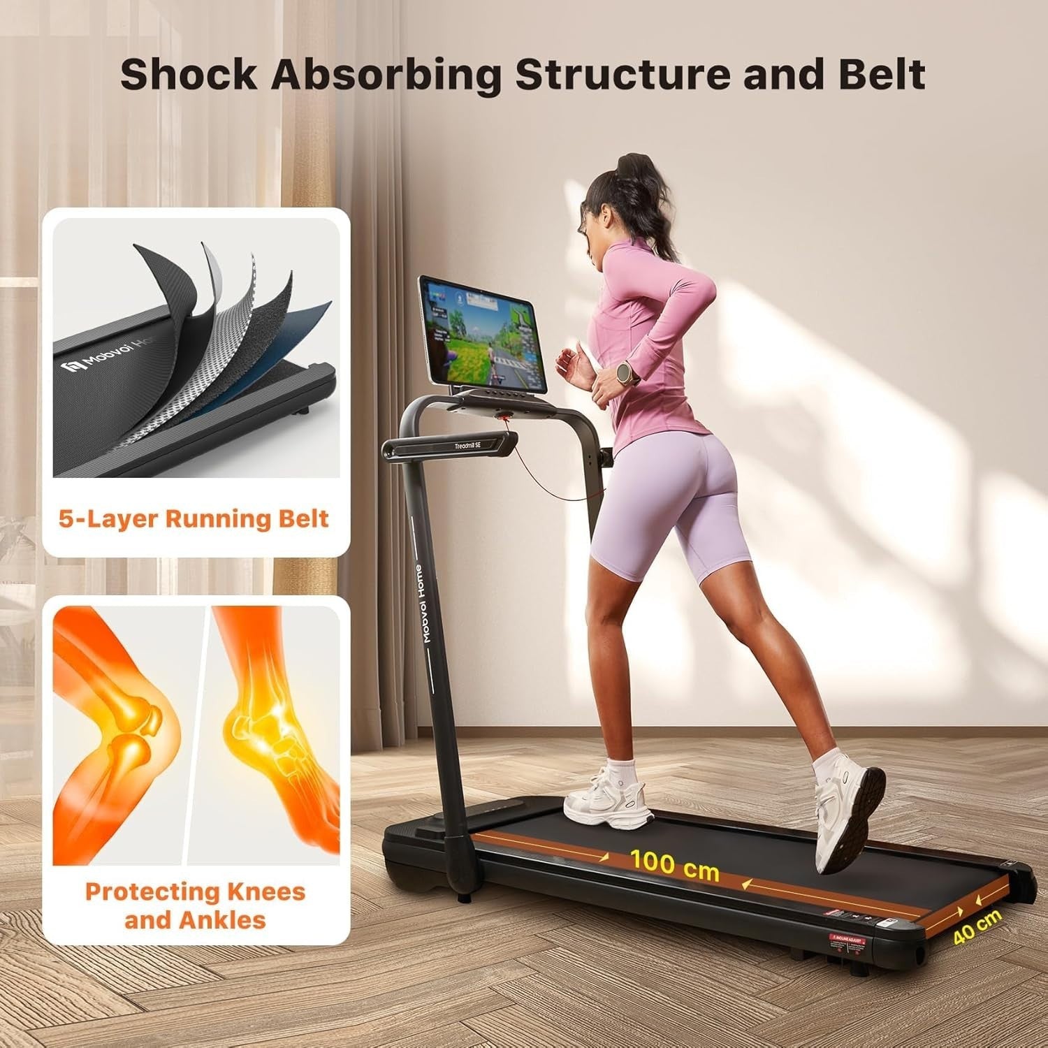 Foldable Under Desk Treadmill 3-in-1 Walking Jogging Running 12KM/H