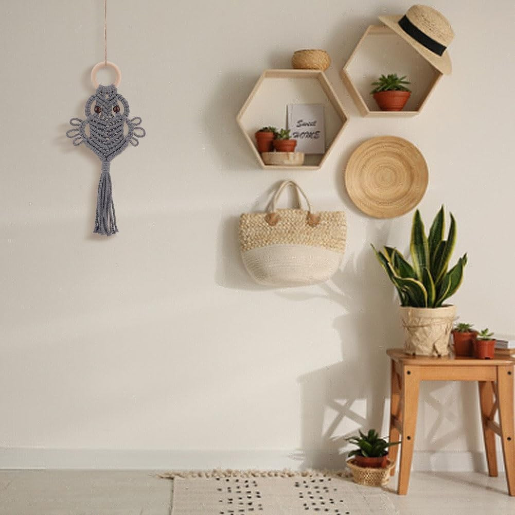 3 Set DIY Owl Macrame Kit Boho Dreamcatcher Wall Decor