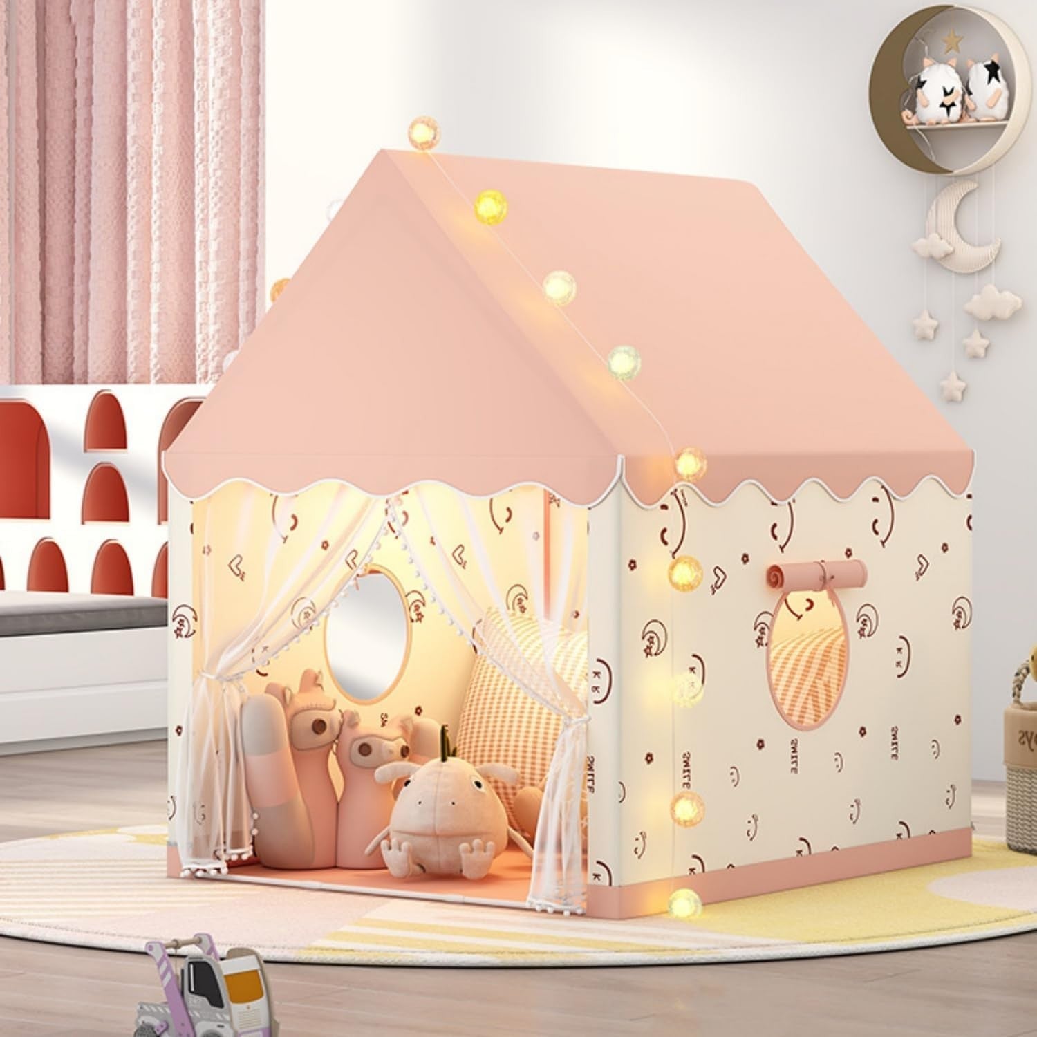 Pink Princess Kids Play Tent Indoor Foldable Castle Playhouse