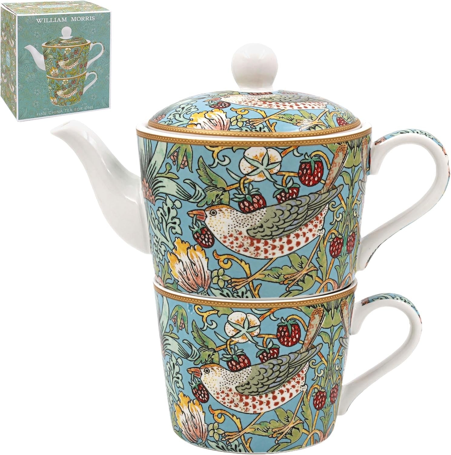 Tea for One Fine China Teapot Cup Set 400ml Floral Tea Gift Set