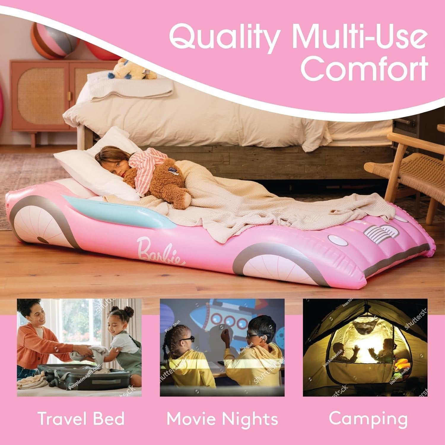 Kids Travel Cot with Inflatable Mattress – Sleepovers, Portable & Cozy