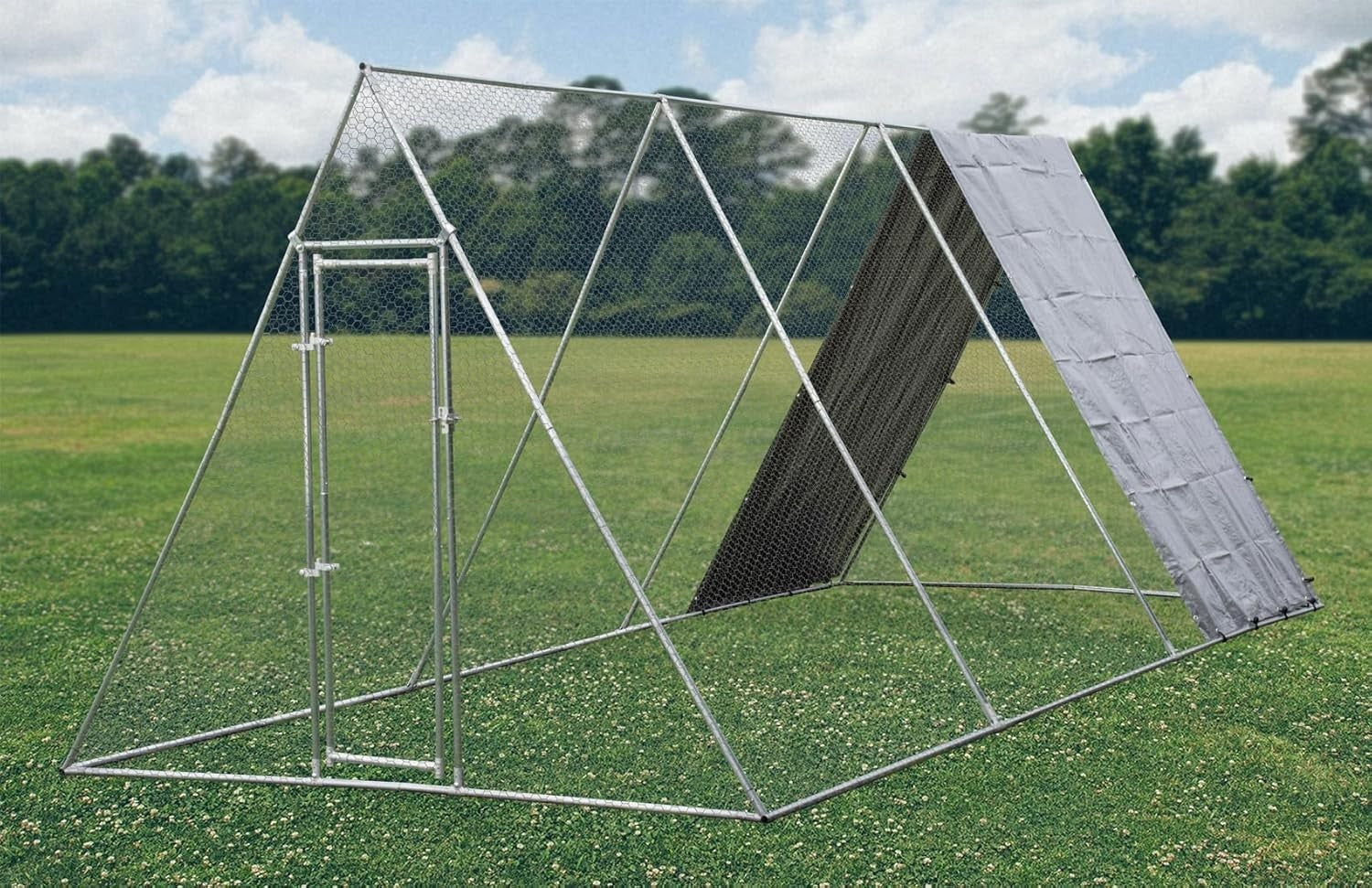 Heavy Duty Walk In Chicken Run 2.5x4m Galvanised Steel Cage