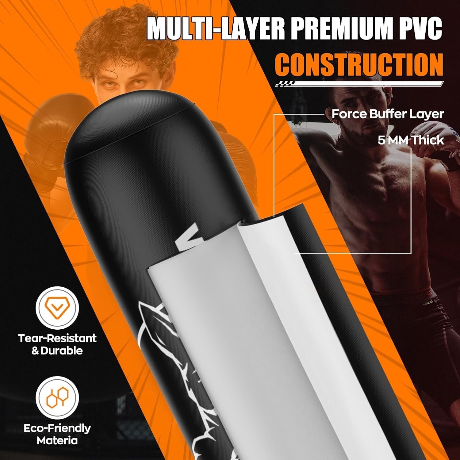 180cm Free Standing Inflatable Punching Bag MMA Kickboxing Training