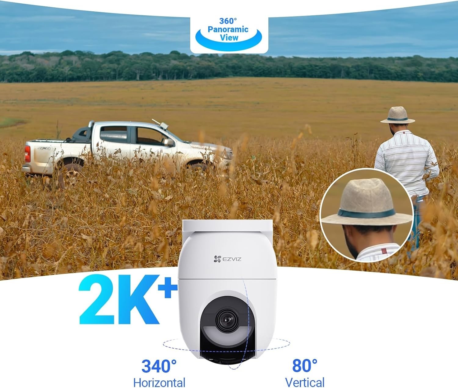 2K+ 4G Solar Security Camera PTZ AI Detection Color Night Vision