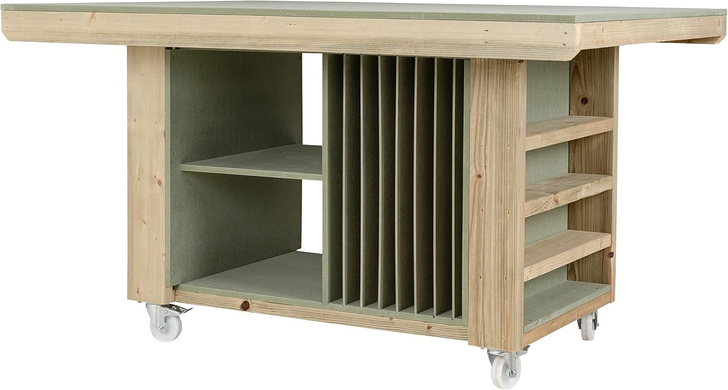 Heavy-Duty Art & Craft Workbench – 18mm Moisture-Resistant Top & Storage Shelves