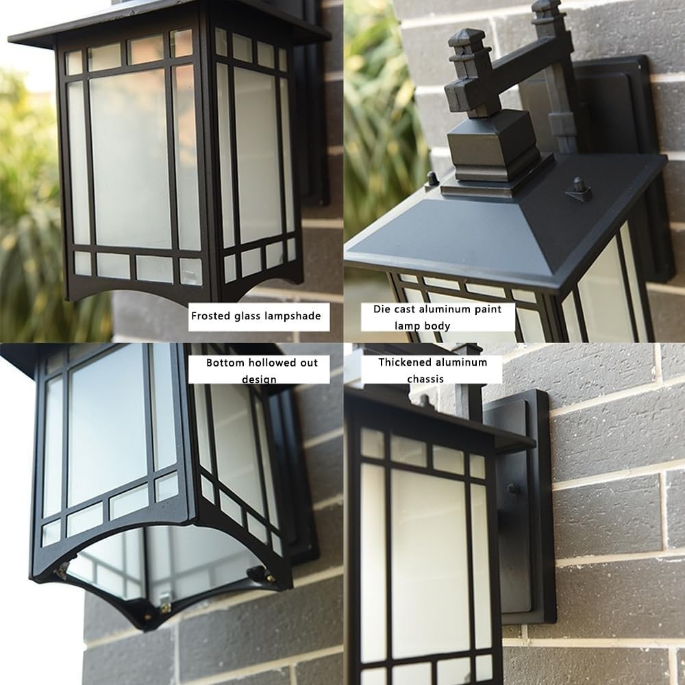 Chinese Vintage Outdoor Wall Light – Black IP65 E27