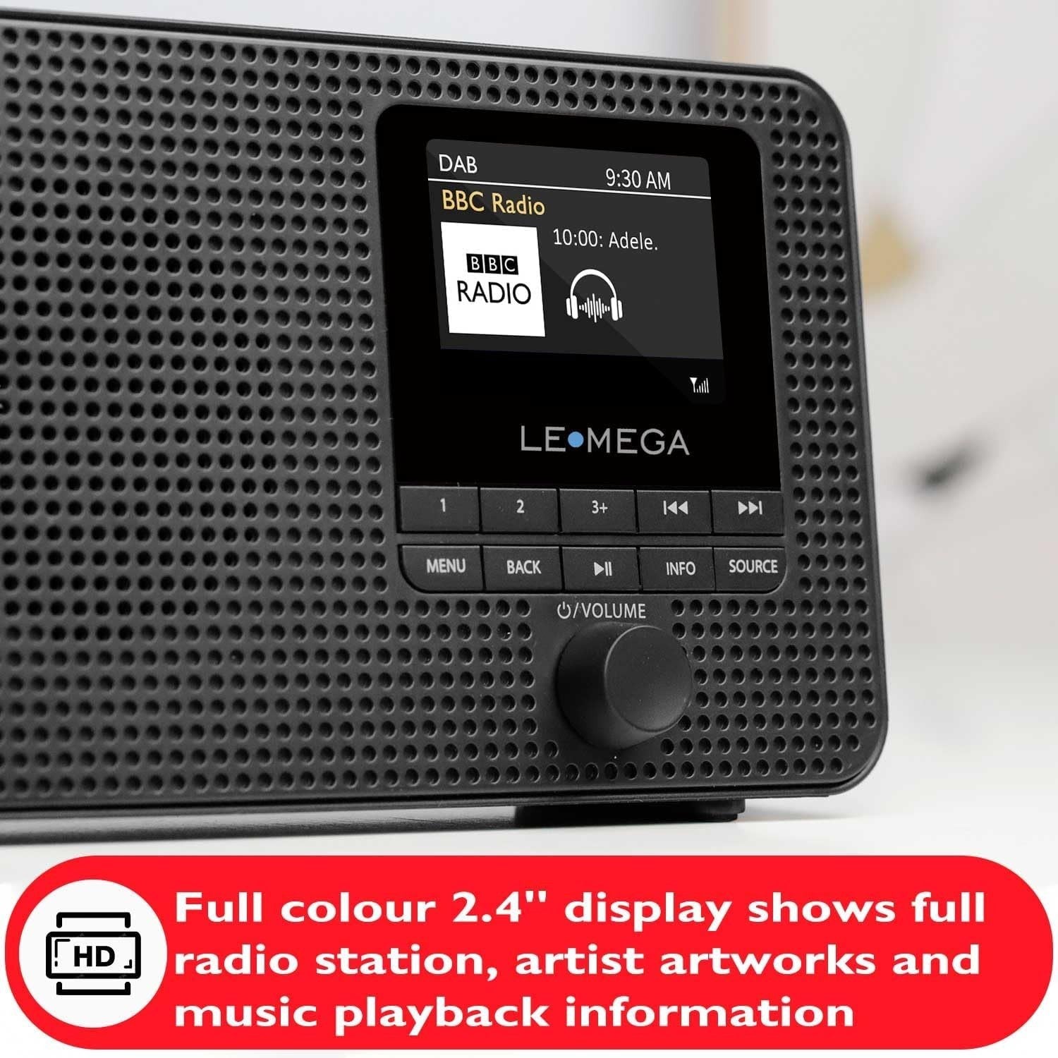 Portable Internet Radio DAB+ Bluetooth FM 12hr Play Alarm