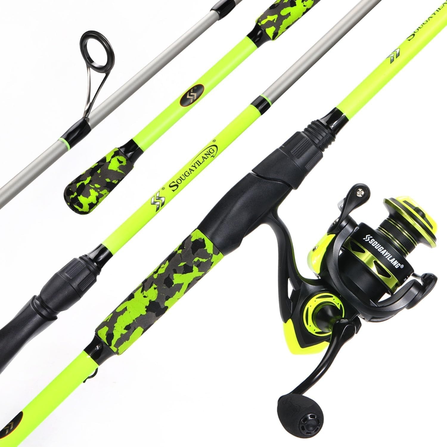 1.8m-2.1m Spinning Fishing Rod Reel Combo IM7 Graphite Salt & Freshwater