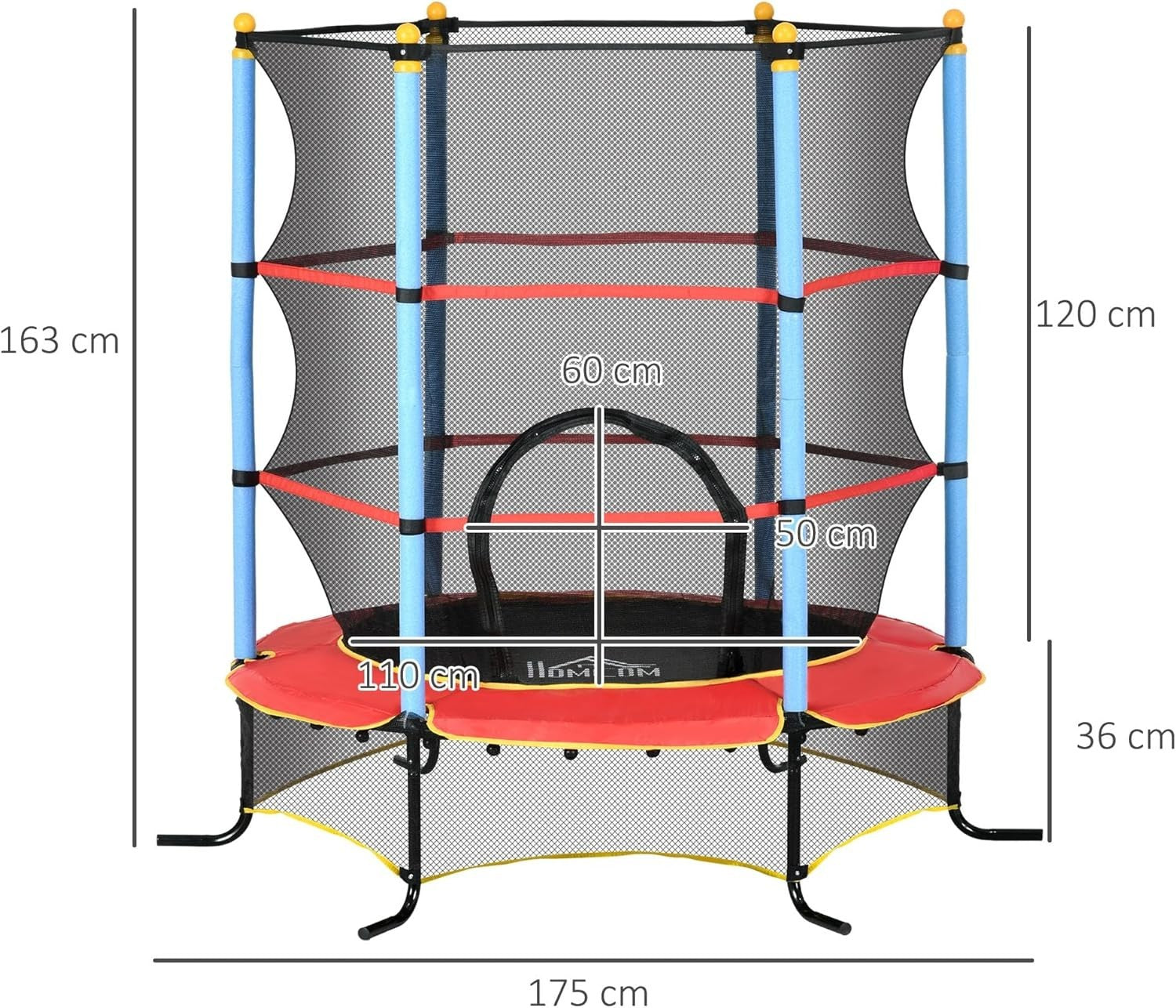 5.2FT Kids Trampoline Safety Enclosure Net Springfree Indoor Outdoor