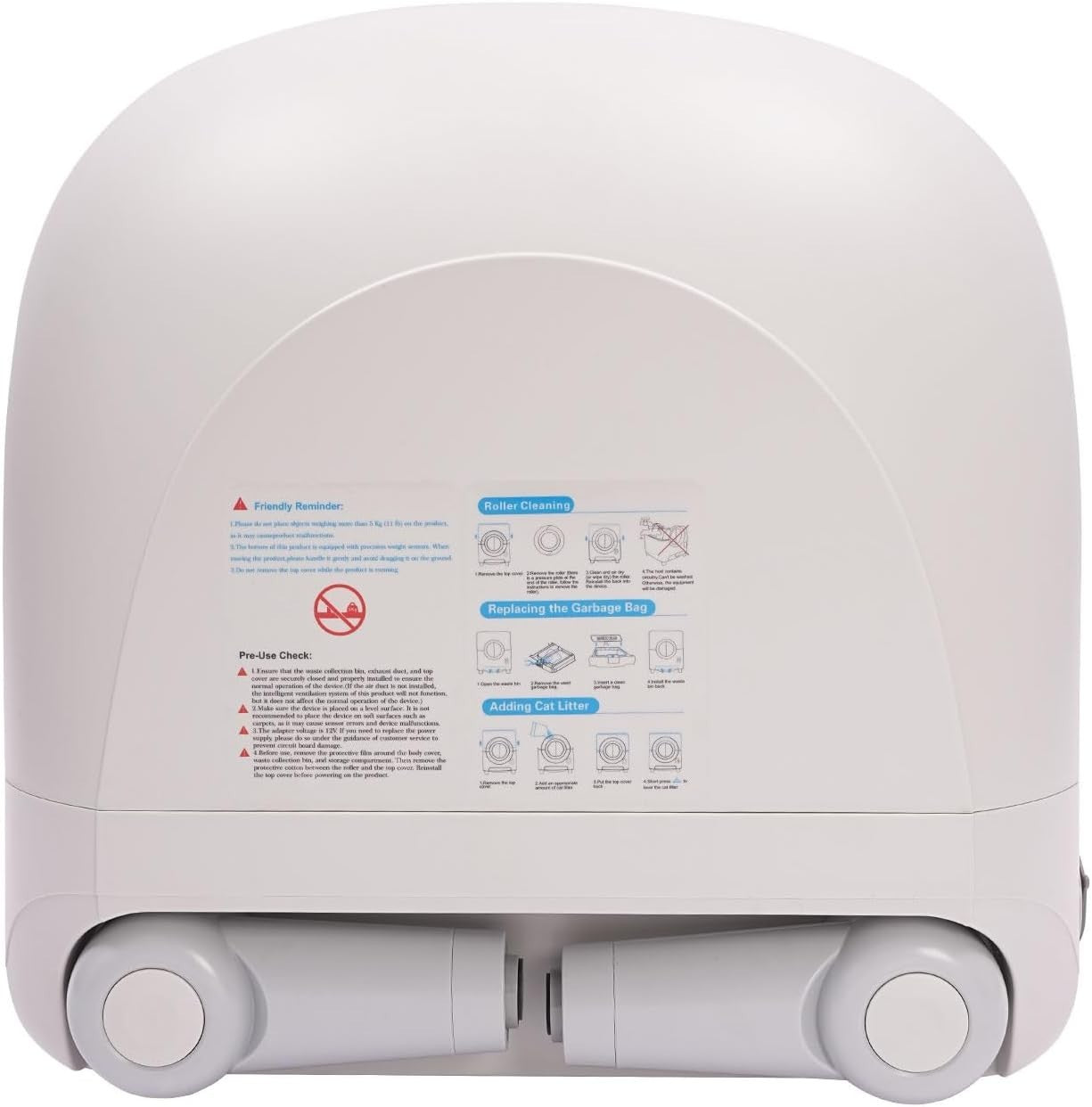Self Cleaning Cat Litter Box 68L App Control Odor Free Smart XL