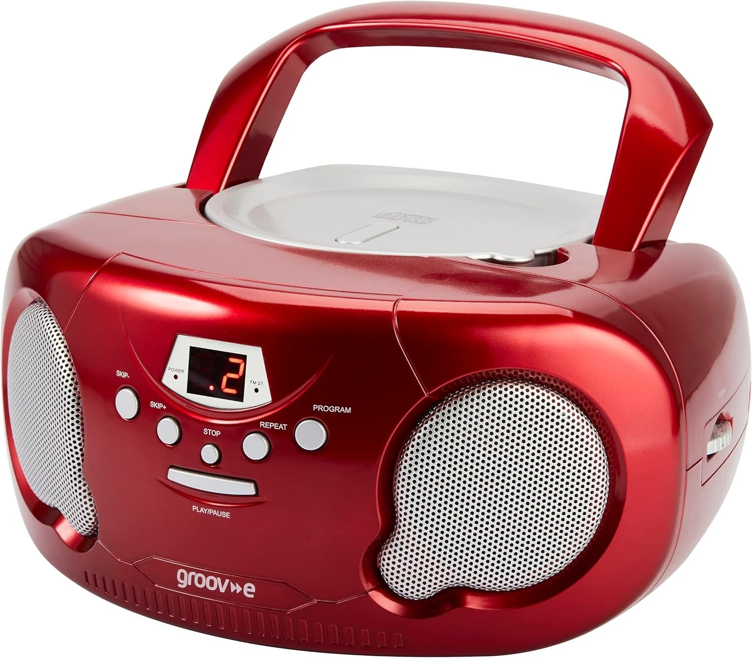 Portable Boombox CD Player Radio AUX Headphone Kids Story CD Bundle Red
