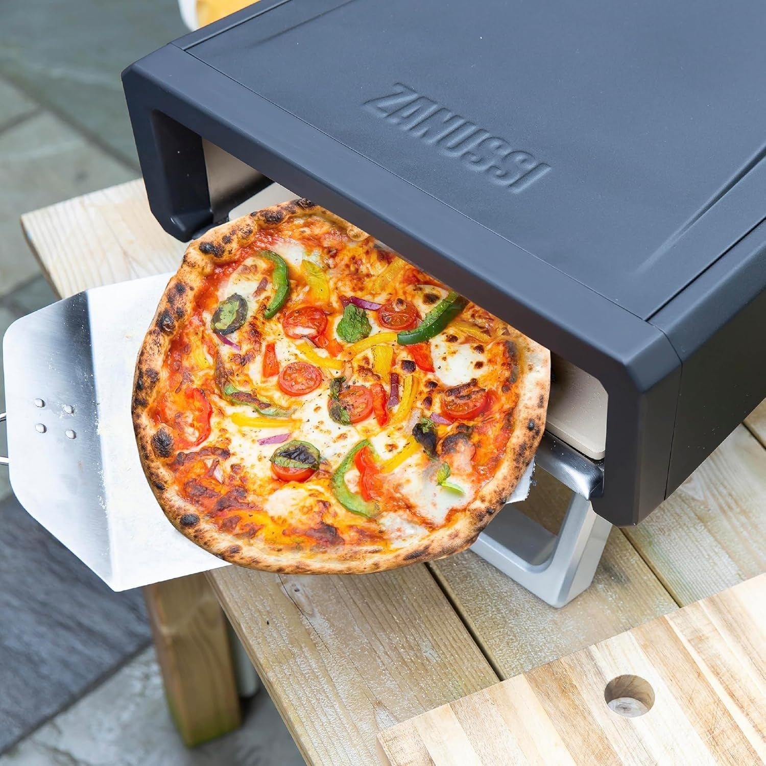 12" Gas Pizza Oven Outdoor BBQ Grill with Paddle & Waterproof Cover Black