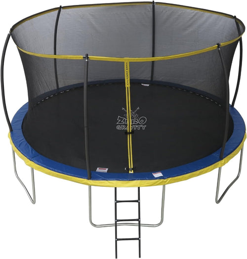 14FT Round Garden Trampoline Safety Enclosure Ladder PVC Padding