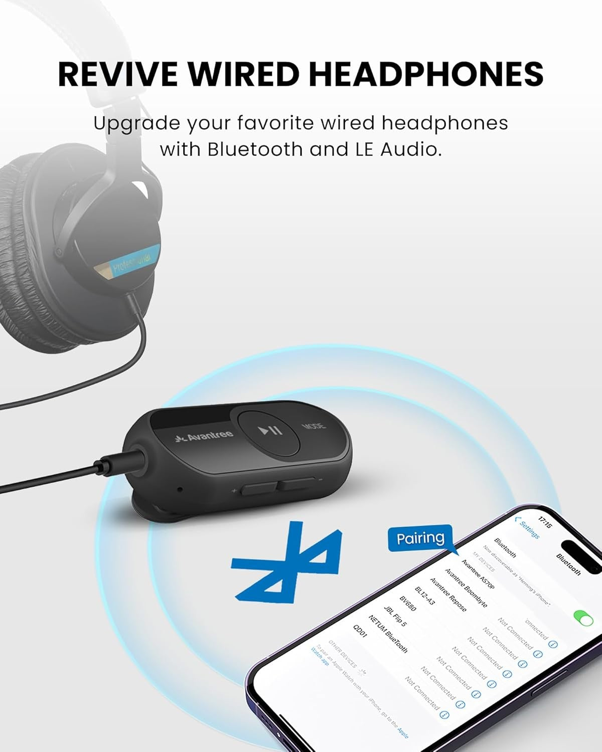 Bluetooth 5.4 LE Audio Receiver Black Auracast LC3 aptX Adaptive