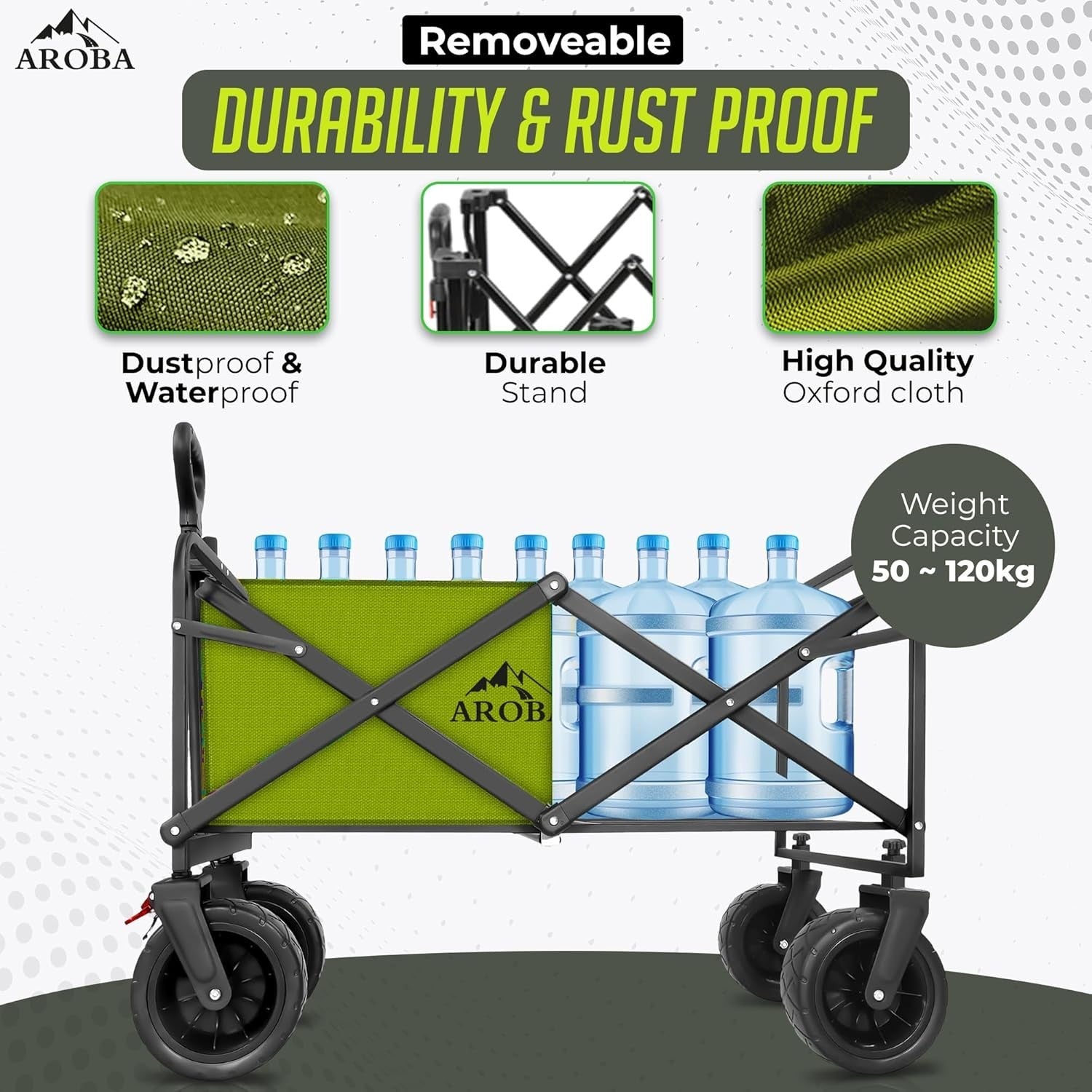 300L Heavy Duty Festival Wagon Folding Trolley All-Terrain Cart w/ Chair