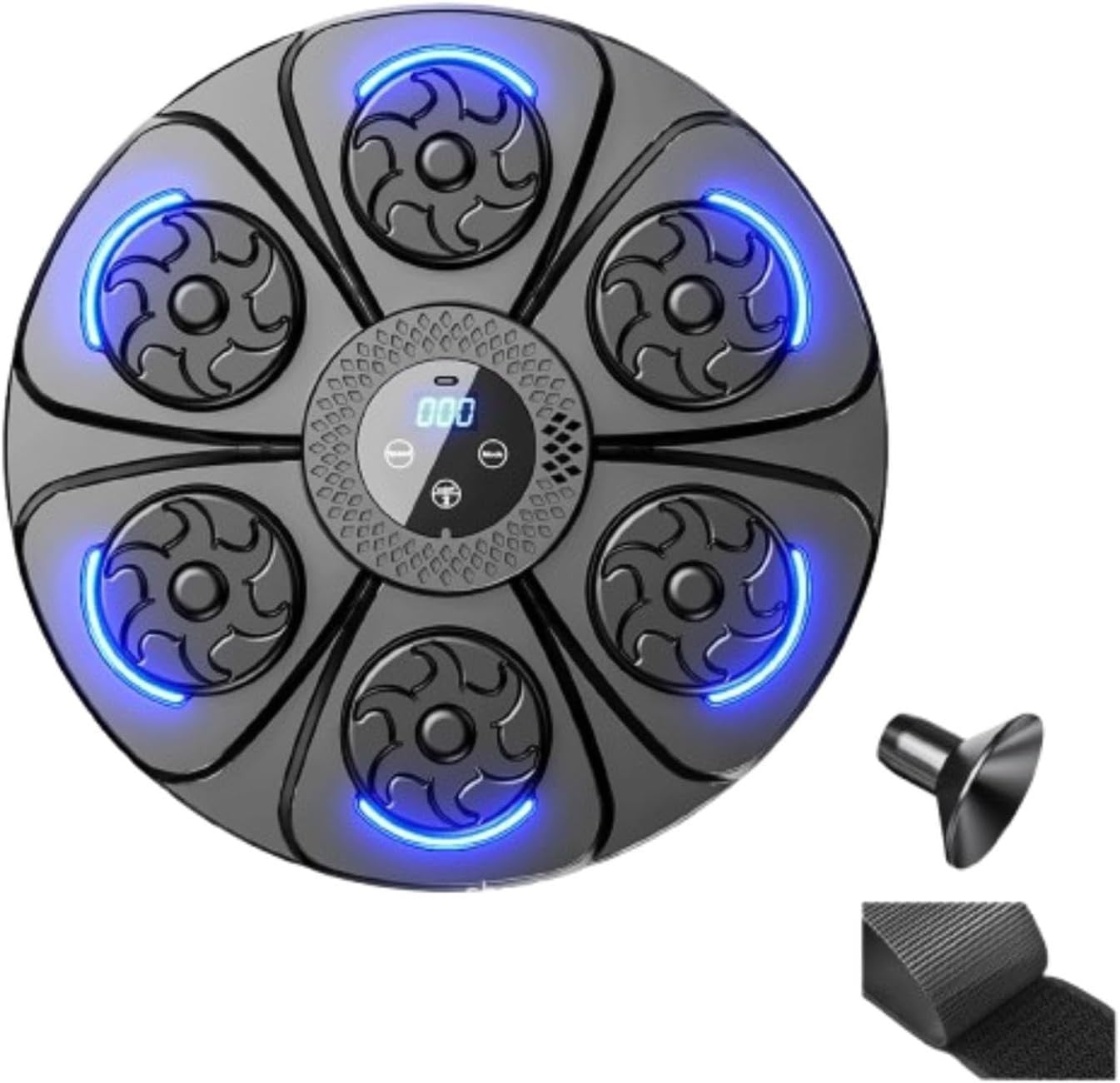 Music Boxing Wall Target Black Blue LED Reaction Trainer No Gloves
