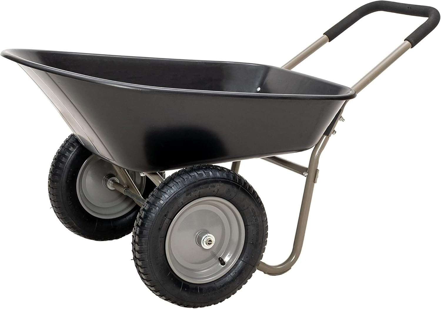 85L 2-Wheel Garden Wheelbarrow – Black – Pneumatic Tyres Heavy Duty 150kg Steel