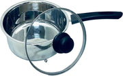 20cm Stainless Steel 2.5 Litre Saucepan with Glass Lid Induction Dishwasher Safe