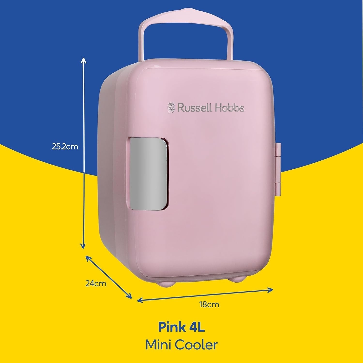 Portable 4L Mini Cooler & Warmer Retro Style for Office Bedroom Car Pink
