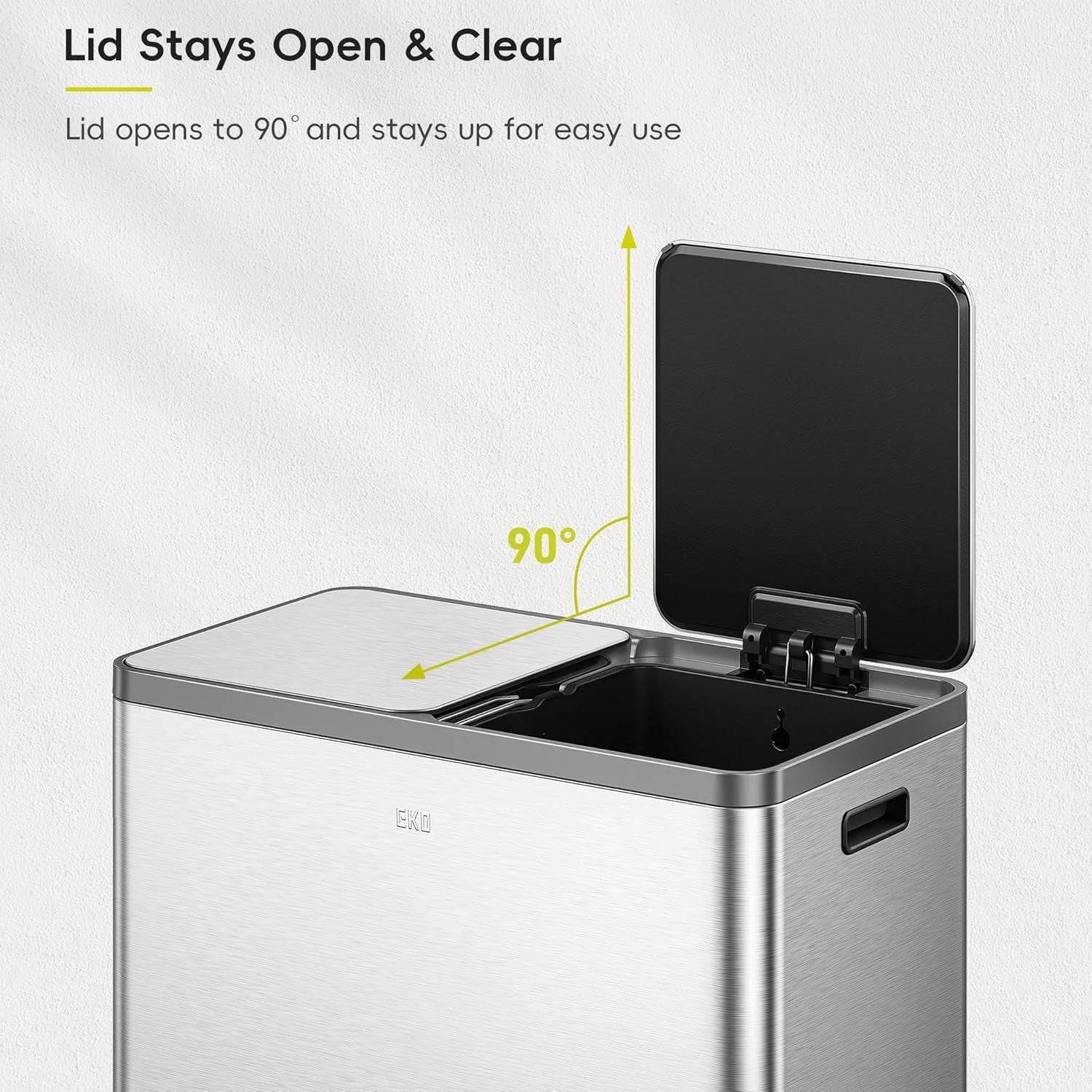 60L Dual Recycling Kitchen Bin 30L+30L Matt Black Pedal
