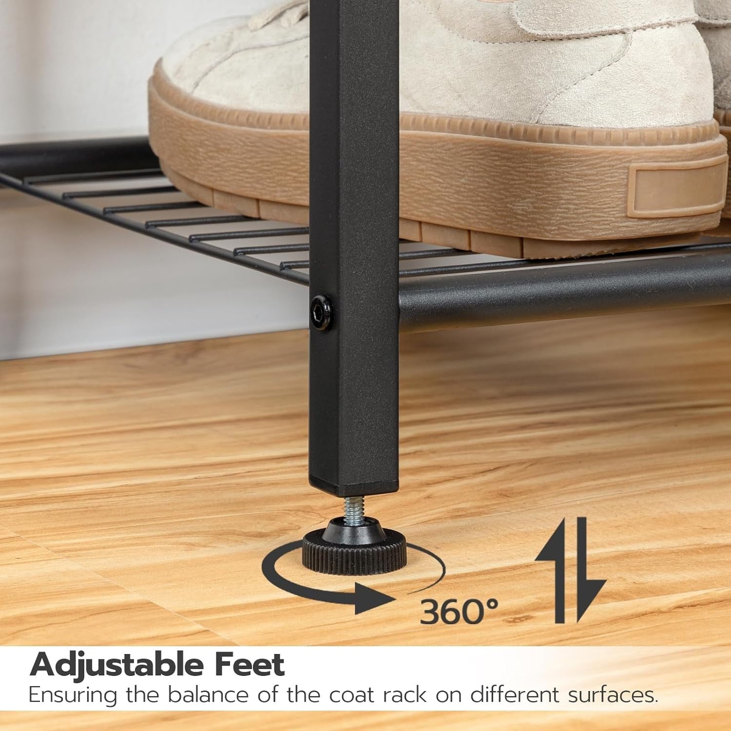 Freestanding Coat Rack with Shoe Storage – 9 Hooks Hall Tree 190cm