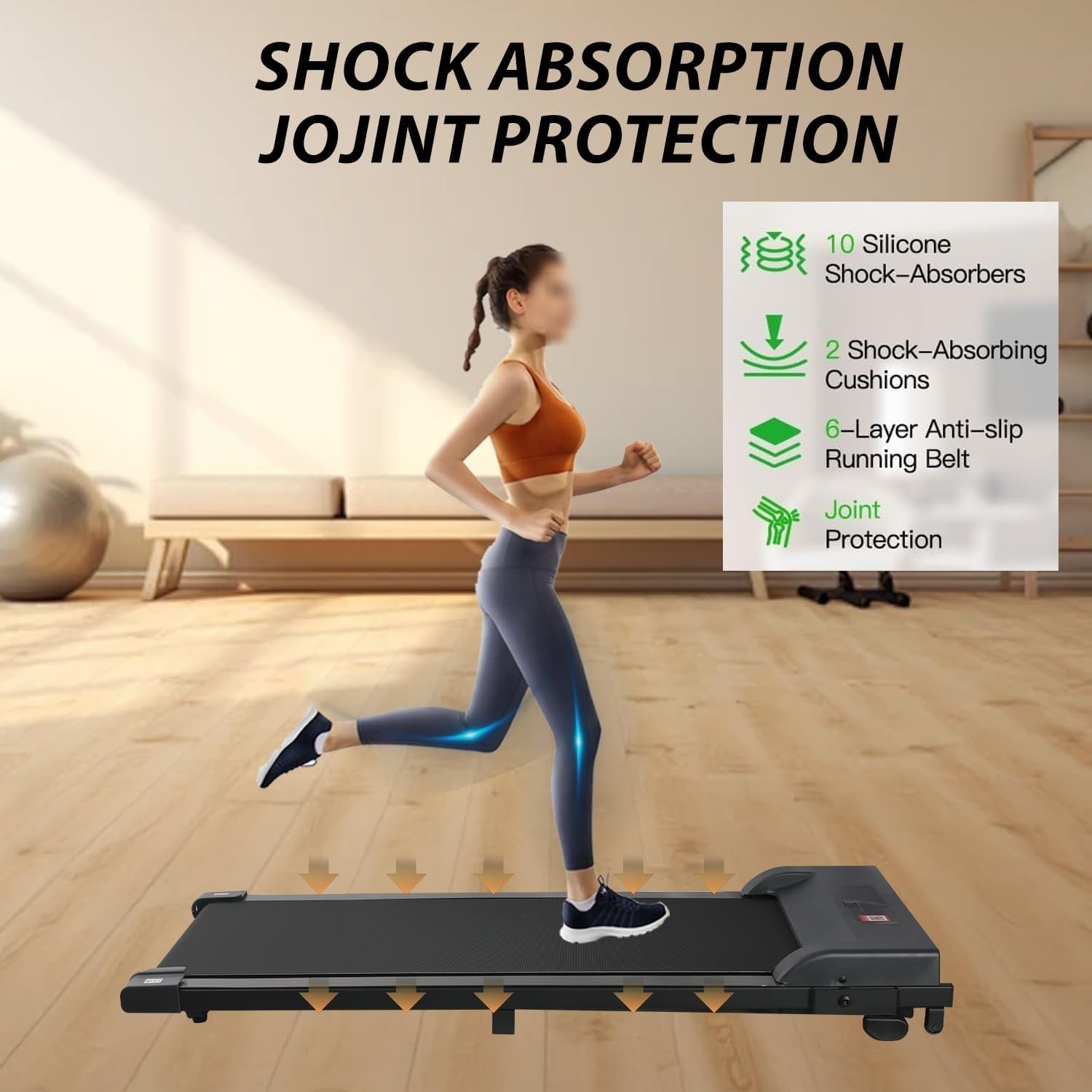 Under Desk Treadmill 4% Incline Home Walking Pad LED Remote Fitness