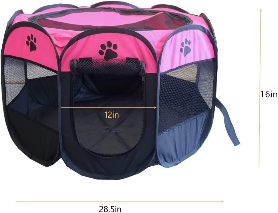 Portable Foldable Pet Playpen 72cm Dog Cat Crate Tent 600D Oxford Fabric Rose