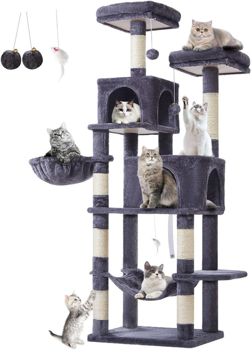 Large Cat Tree Tower 170cm Multi Level Scratching Posts Condos Hammock