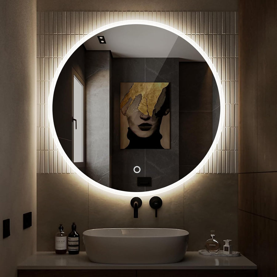 LED Bathroom Mirror 60x60cm Bluetooth Anti-Fog Dimmable Touch