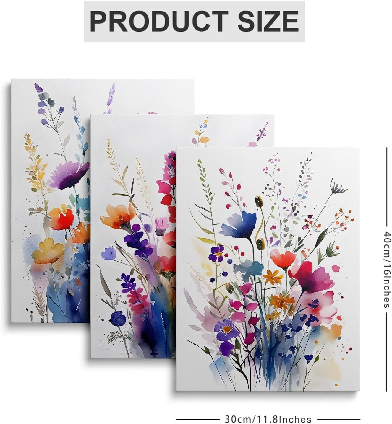 Floral Canvas Wall Art 12x16in Framed Colourful Flower Print