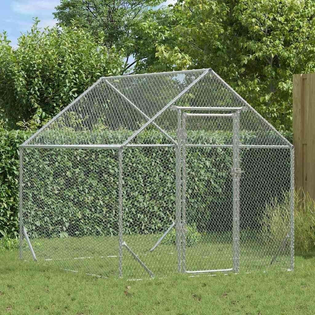 Large Galvanised Steel Chicken Cage 200x170x177cm