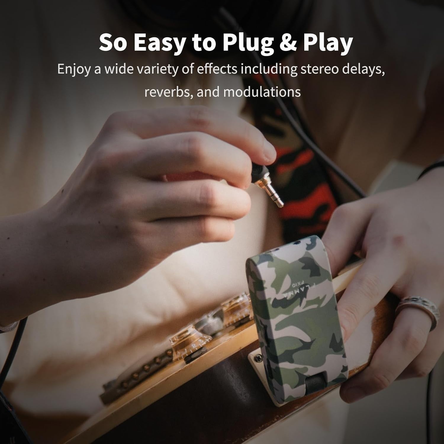 Portable Guitar Headphone Amp Bluetooth USB FX 14 Effects CAMO