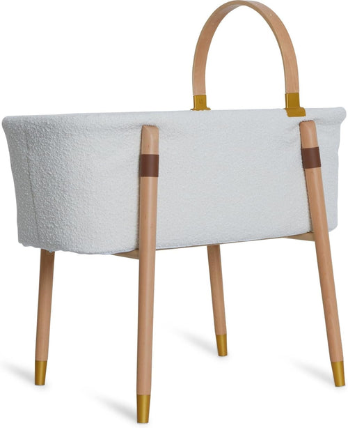 Luxury Baby Bassinet Wooden Crib with Breathable Mattress & Toy Bar