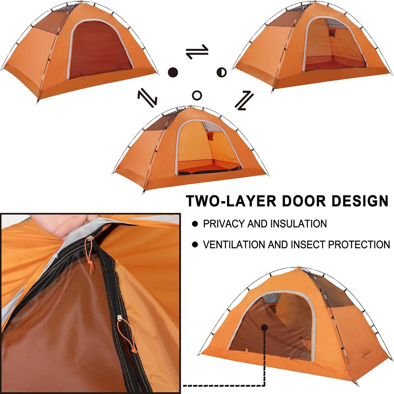 Clostnature 2-Person Waterproof Camping Tent Lightweight Dome