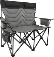 2 Seat Folding Padded Camping Chair 650lbs Heavy Duty Sofa with Cup Holders