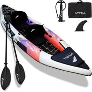 2 Person Inflatable Kayak Set w/ Paddles Pump High Pressure Floor