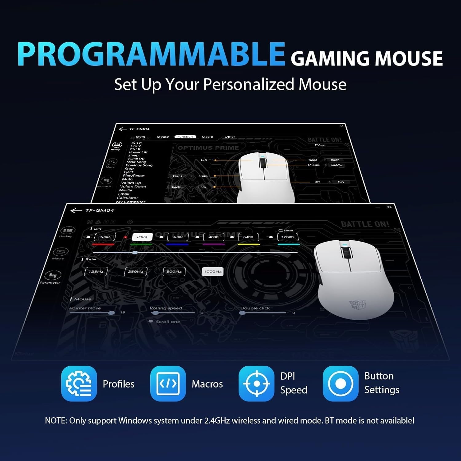 Lightweight Gaming Mouse 63g Wireless 12000 DPI RGB Programmable