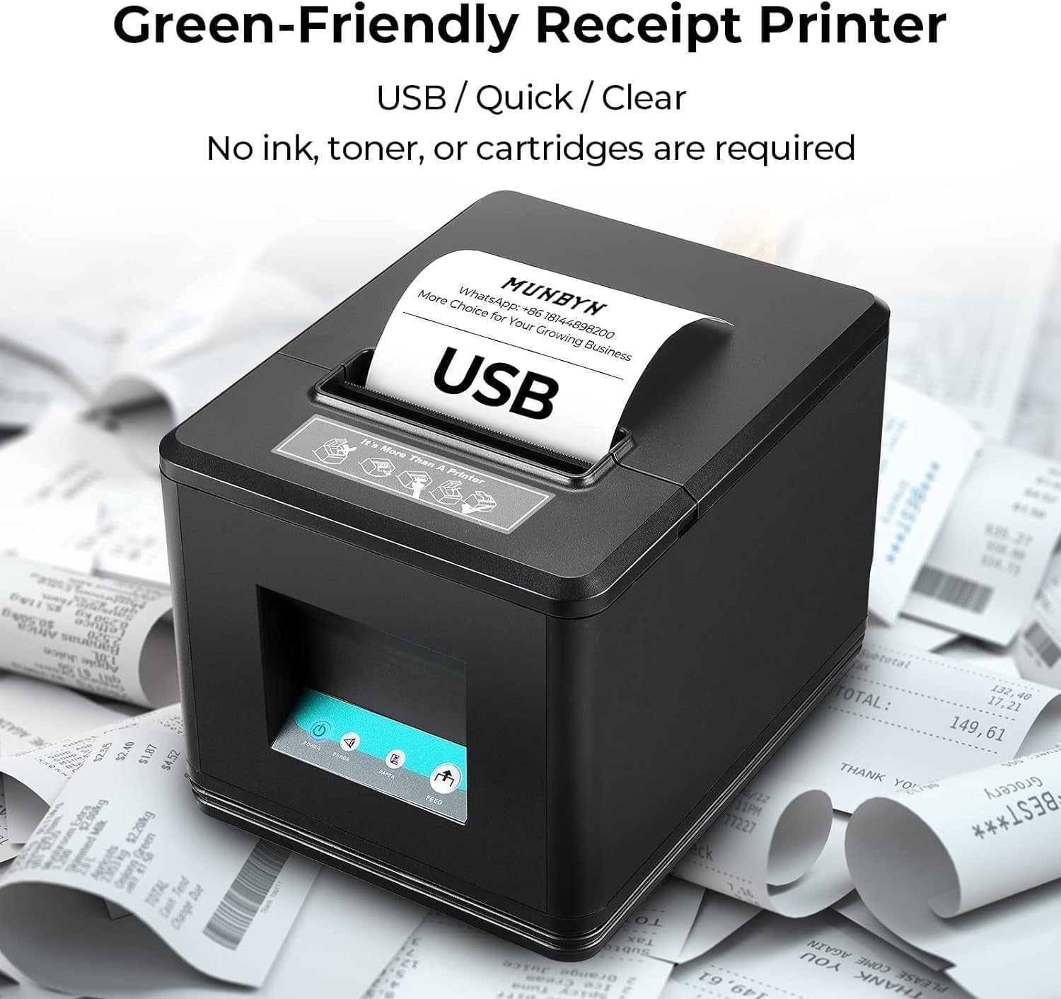 80mm Thermal Receipt POS Printer USB Auto Cutter Cash Drawer