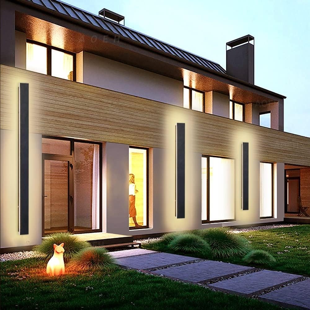 Waterproof LED Outdoor Wall Light 40W Modern Sconce Warm White 115cm