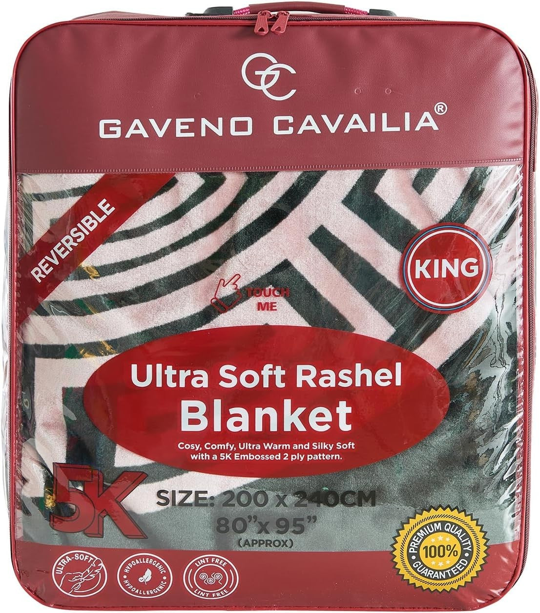 Greek Key 4kg Sherpa Weighted Blanket 200x240cm King Size Bed Throw XL