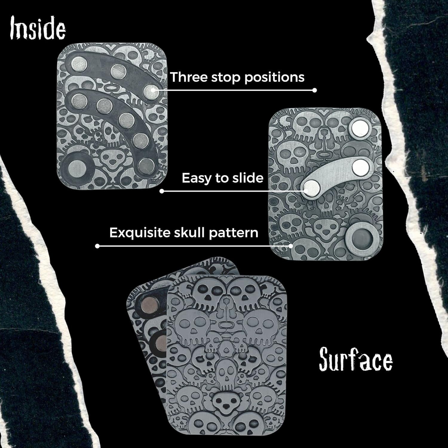 Metal Haptic Fidget Slider Coin Clicker Stress Relief EDC