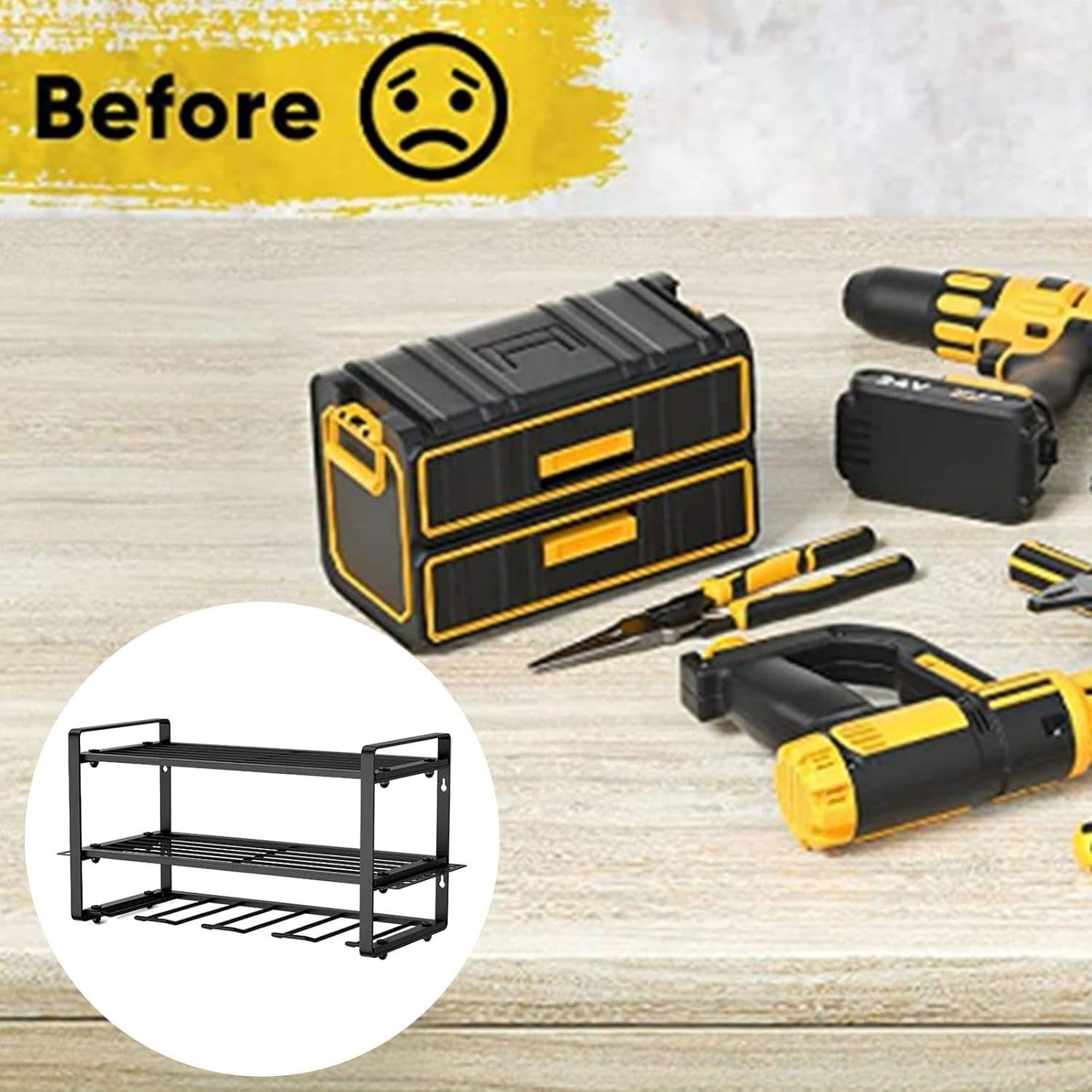 Heavy Duty Power Tool Wall Organizer Floating Drill Storage Rack