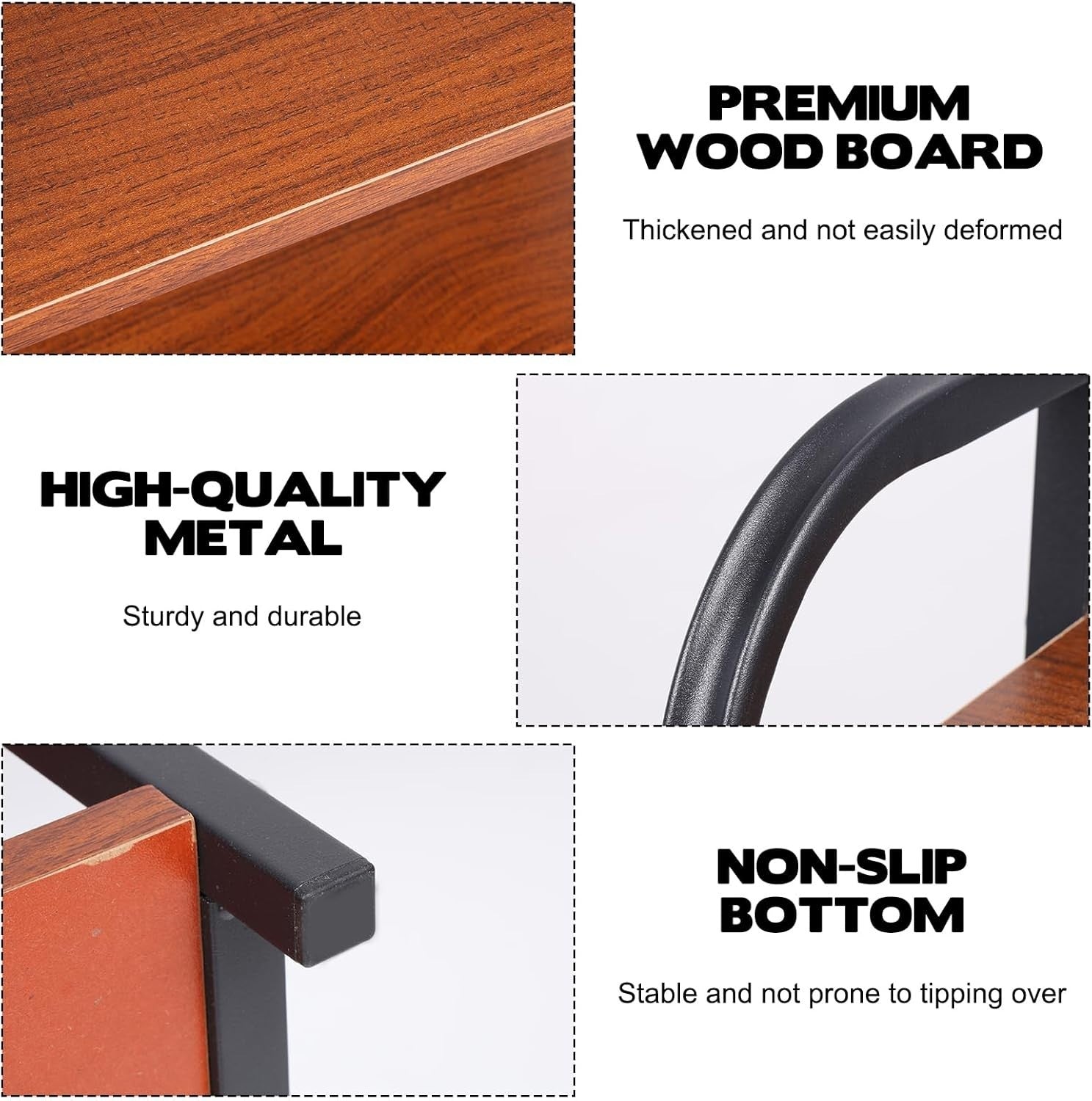 3 Tier CD Storage Shelf Wooden Metal Display Rack Game Disc Organizer